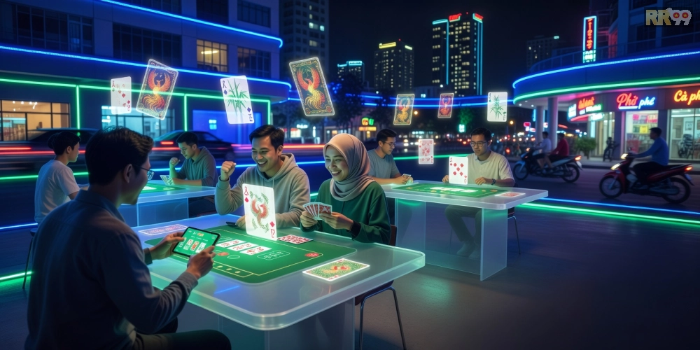 Hình ảnh người chơi đang tham gia game bài đổi thưởng trên di động với phần thưởng hấp dẫn